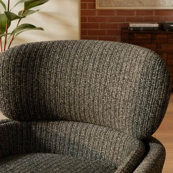 Pelham Woolly Boucle Striped Wing Armchair 3