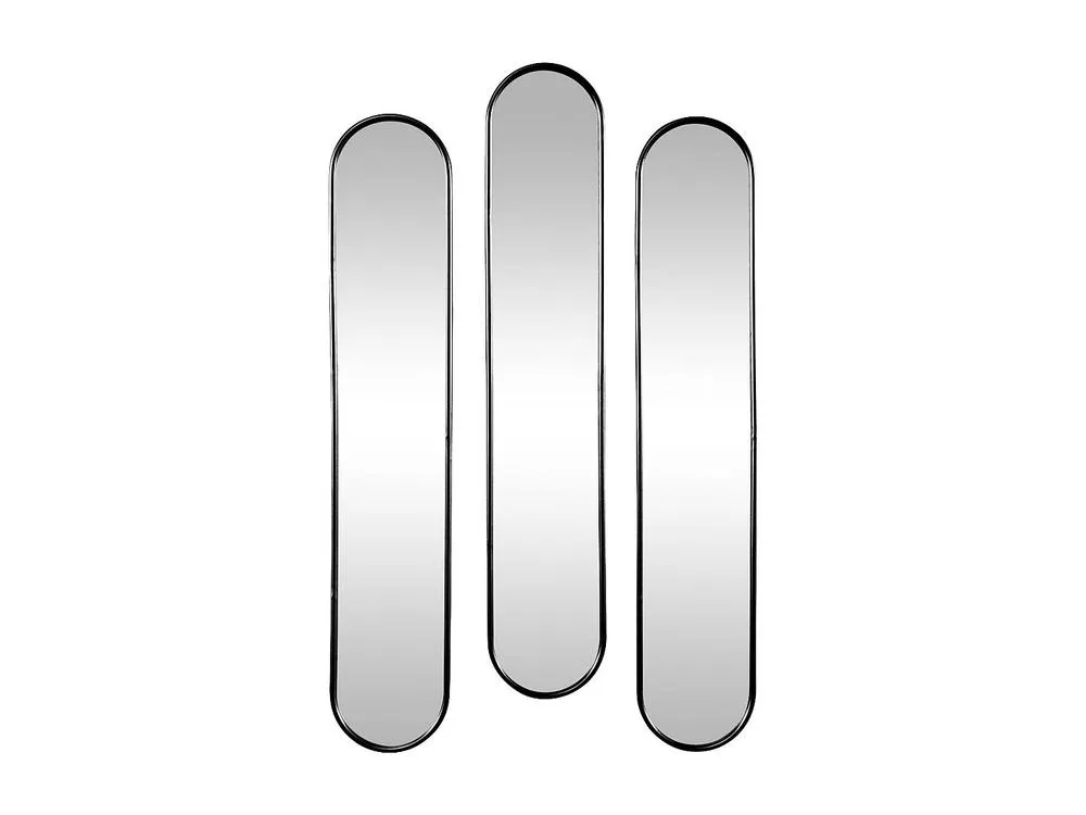 Vente-unique Set Of 3 Oval Metal Mirrors - W.23 X H.120 Cm - Black - JAYLEN 4