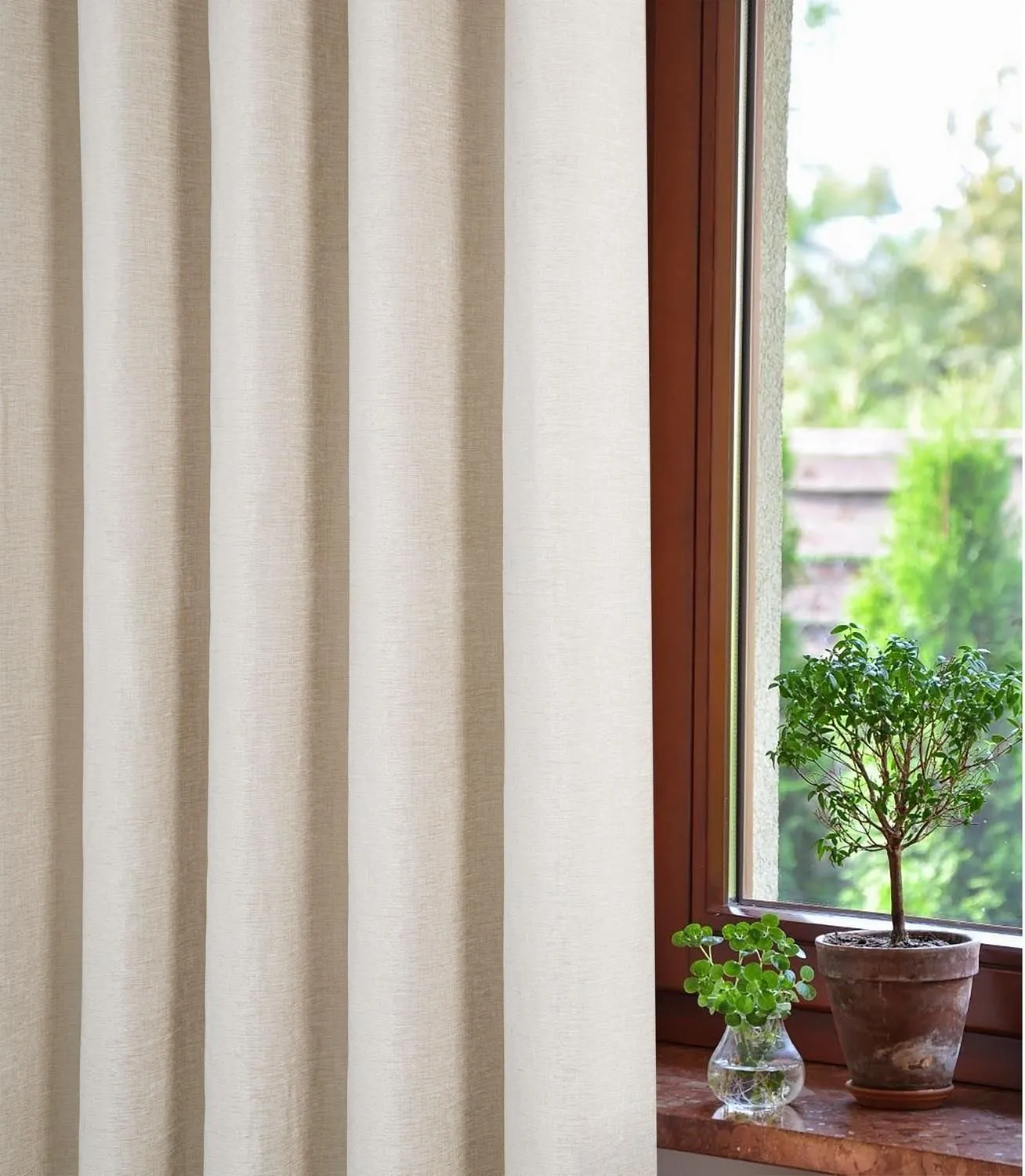 Sundour Amberley Chenille Eyelet Curtains in Beige 3