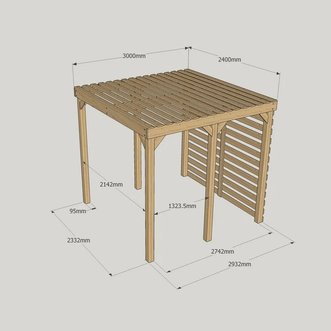 Rutland County Garden Furniture Ltd Shade Pergola - Wood - L240 x W300 x H270 cm - Rustic Brown 5
