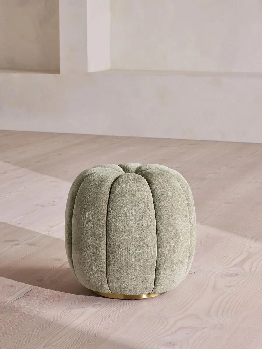 Sofia Footstool, Linen Chenille, Sage