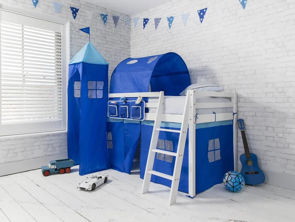 Nöa and Nani Moro Cabin Bed Midsleeper with Blue NW Package in White