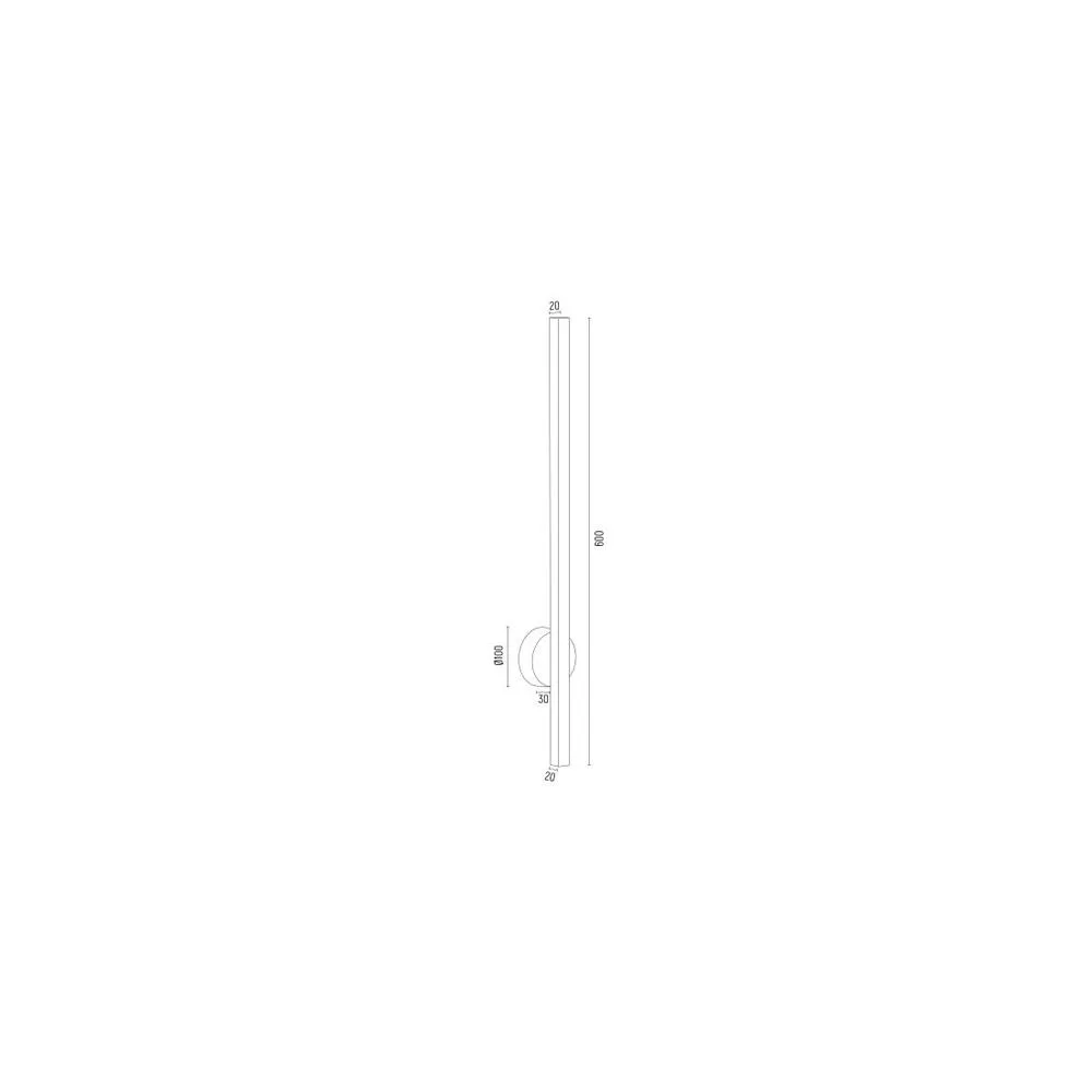 Netlighting Asse 60cm Integrated LED Wall Lamp Black Structure 3000K 3