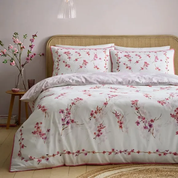 Appletree Blossom Flower 100% Cotton Duvet Cover & Pillowcase Set 1