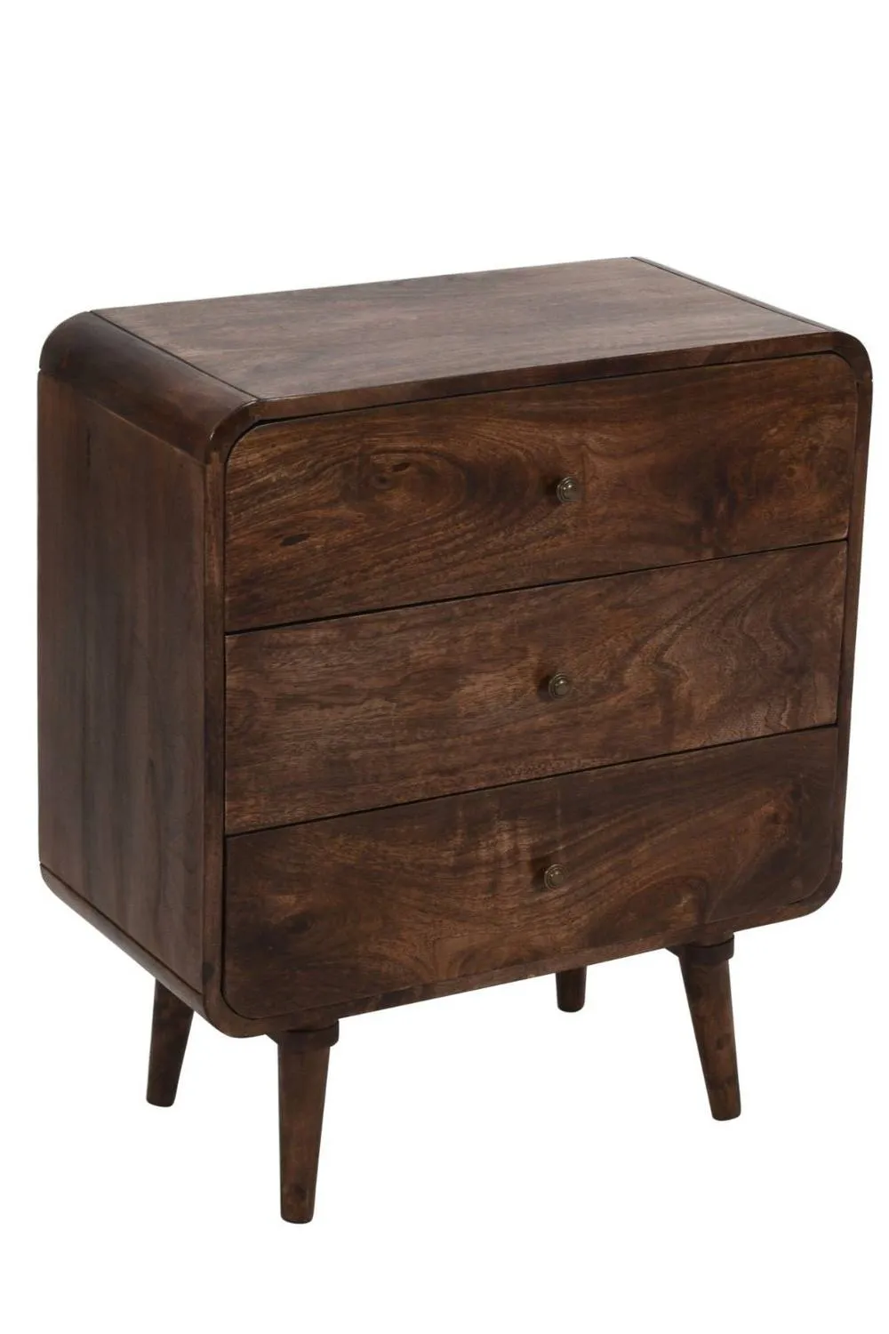 IH Design Rowledge Dark Mango Wood 3 Drawer Chest in Dark Brown 2
