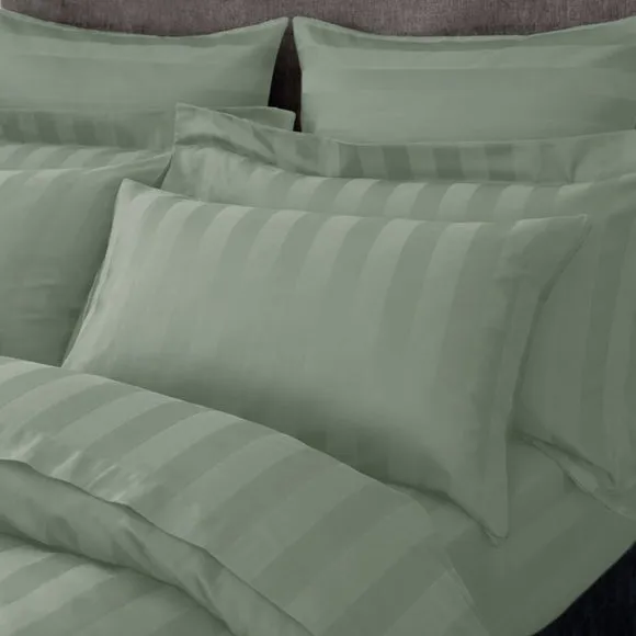 Hotel Stripe 230 Thread Count 100% Cotton Standard Pillowcase Pair