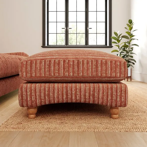 Martha Chunky Chenille Stripe Footstool 2
