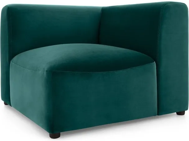 Juno Modular Corner End Seat, Seafoam Blue Velvet
