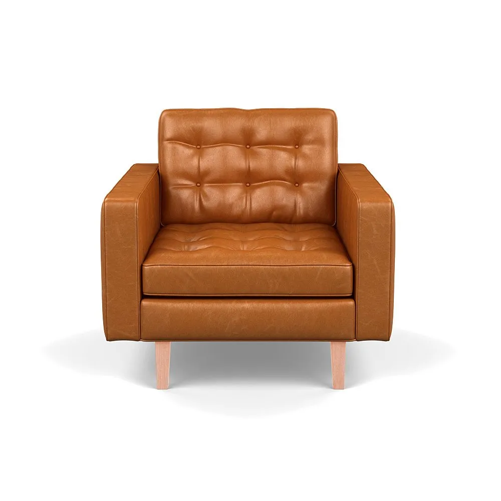 Heal's Hepburn Ottoman In Stonewash Leather Toffee 277 2