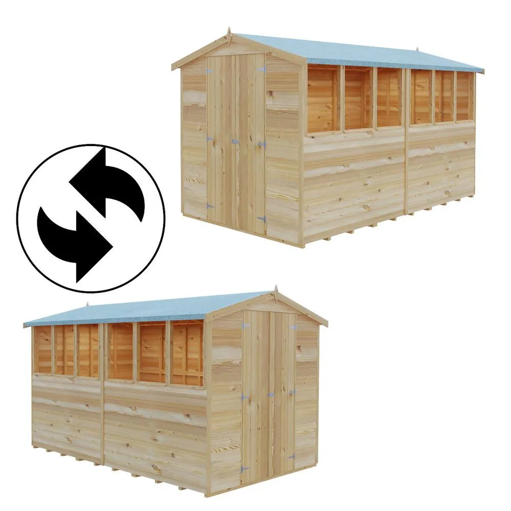 Shires Overlap DD Garden Shed - Dip Treated Approx 10 x 6 Feet in Light Tan 3
