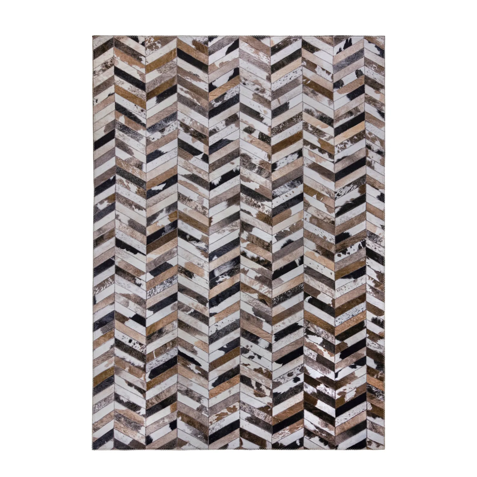 Jesse Faux Hide Rug Grey, Brown and White