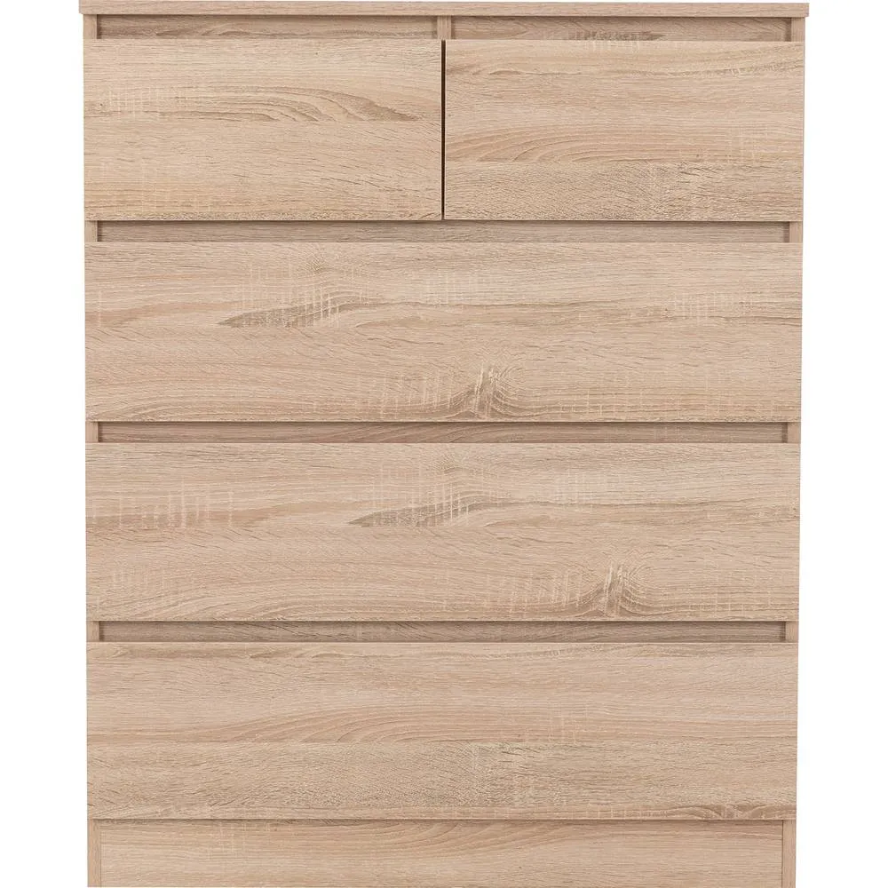 Seconique Malvern 3+2 Drawer Chest - Sonoma Oak in Light Oak 4