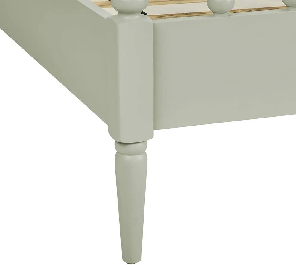 Statement Furniture Cromwell 4ft6 Wooden Bed Frame with Bobbin Design Head & Footboards in Light Green 5