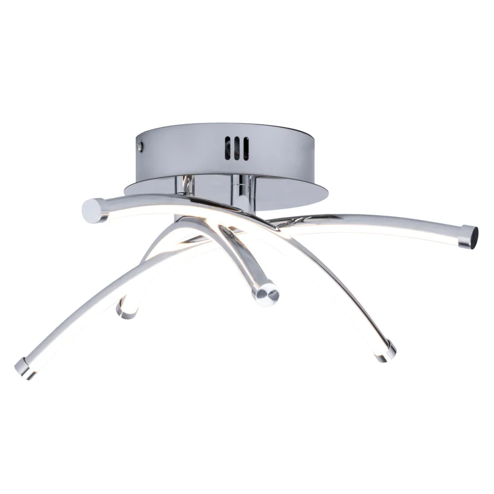 Aalto Cross Arms LED Flush Ceiling Light, Chrome 1