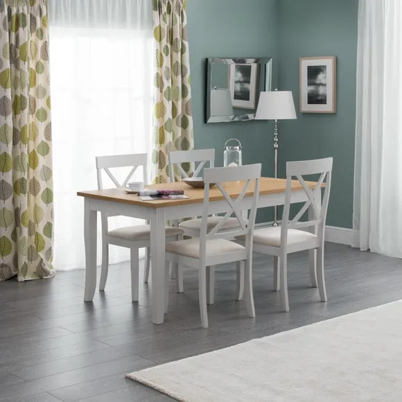 Davenport 4 Seater Rectangular Dining Table with 4 Chairs, Grey