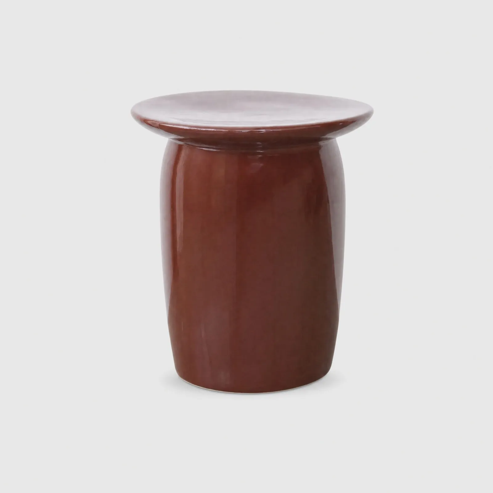 Zuma Lamp Table, Round, Brown Ceramic | Barker & Stonehouse 1