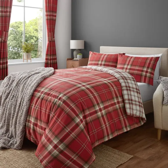 Catherine Lansfield Kelso Check Duvet Cover & Pillowcase Set 1