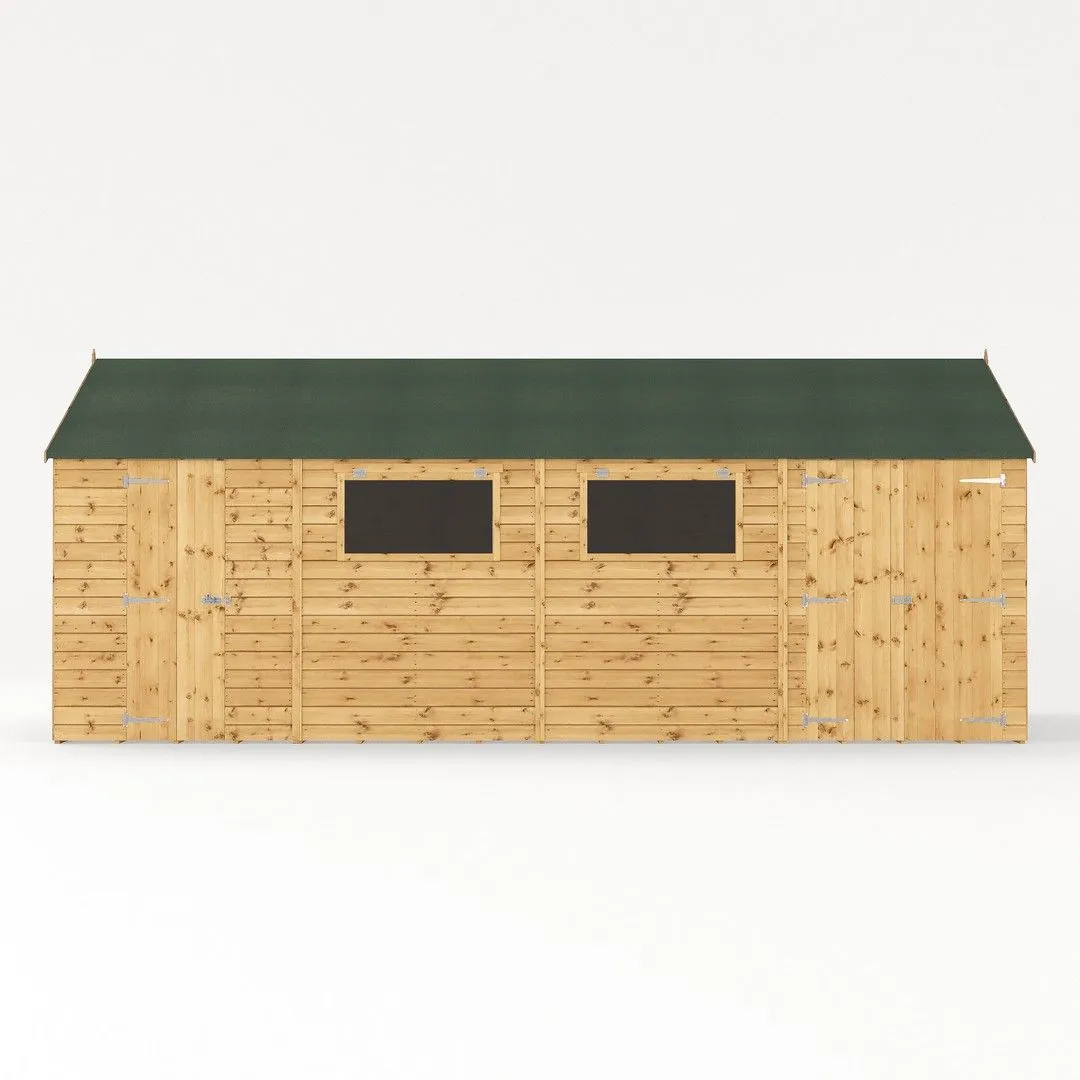 Mercia Premium Shiplap Reverse Apex Workshop - L322.7 x W606.2 x H250.3 cm in Brown 3