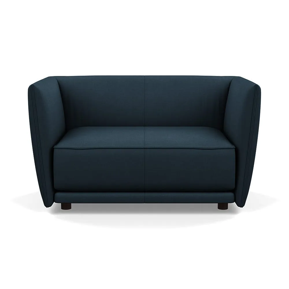 Heal's Valley Loveseat Siena Cotton Deep Sea Walnut Stain Feet 1