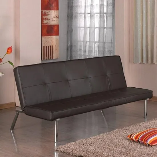 Seattle Faux Leather Sofa Bed In Brown