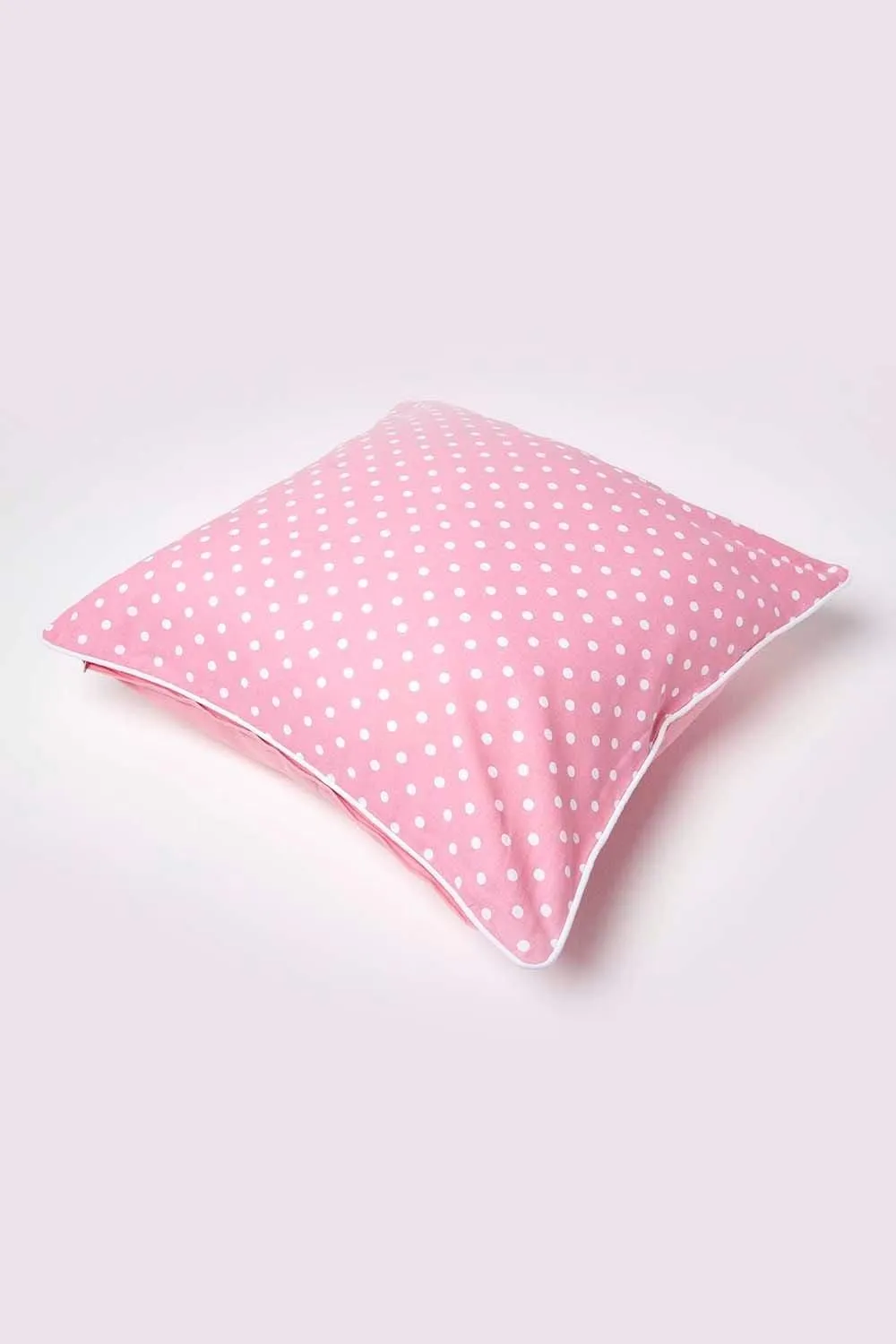 Homescapes Cotton Polka Dots Cushion Cover in Pink 4