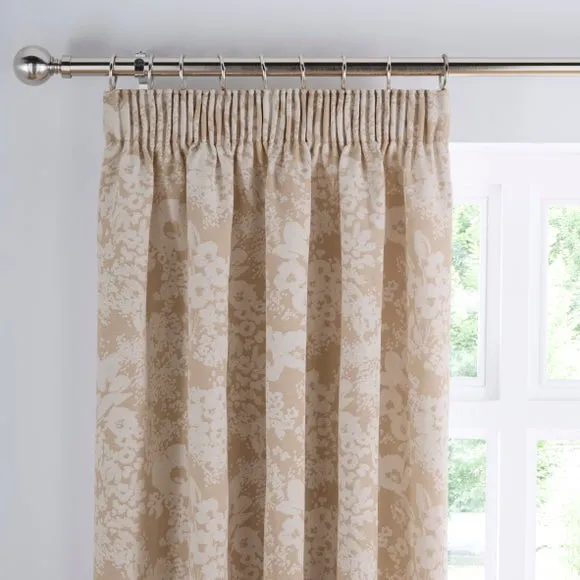 Sofia Floral Pencil Pleat Curtains 1