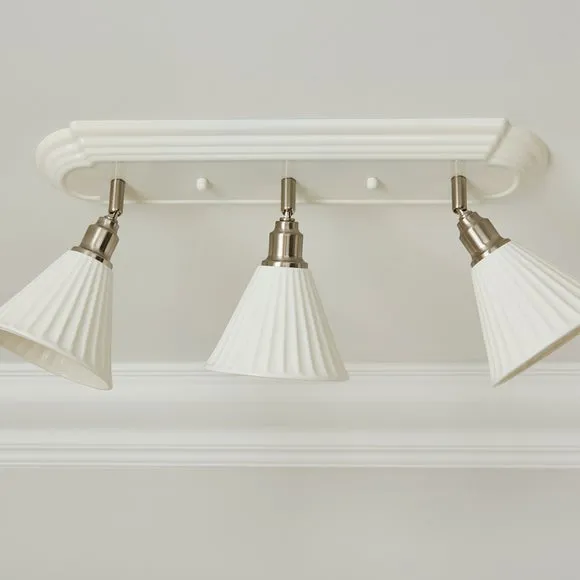 Lilbourne Ribbed Ceramic 3 Light Adjustable Flush Spotlight 3
