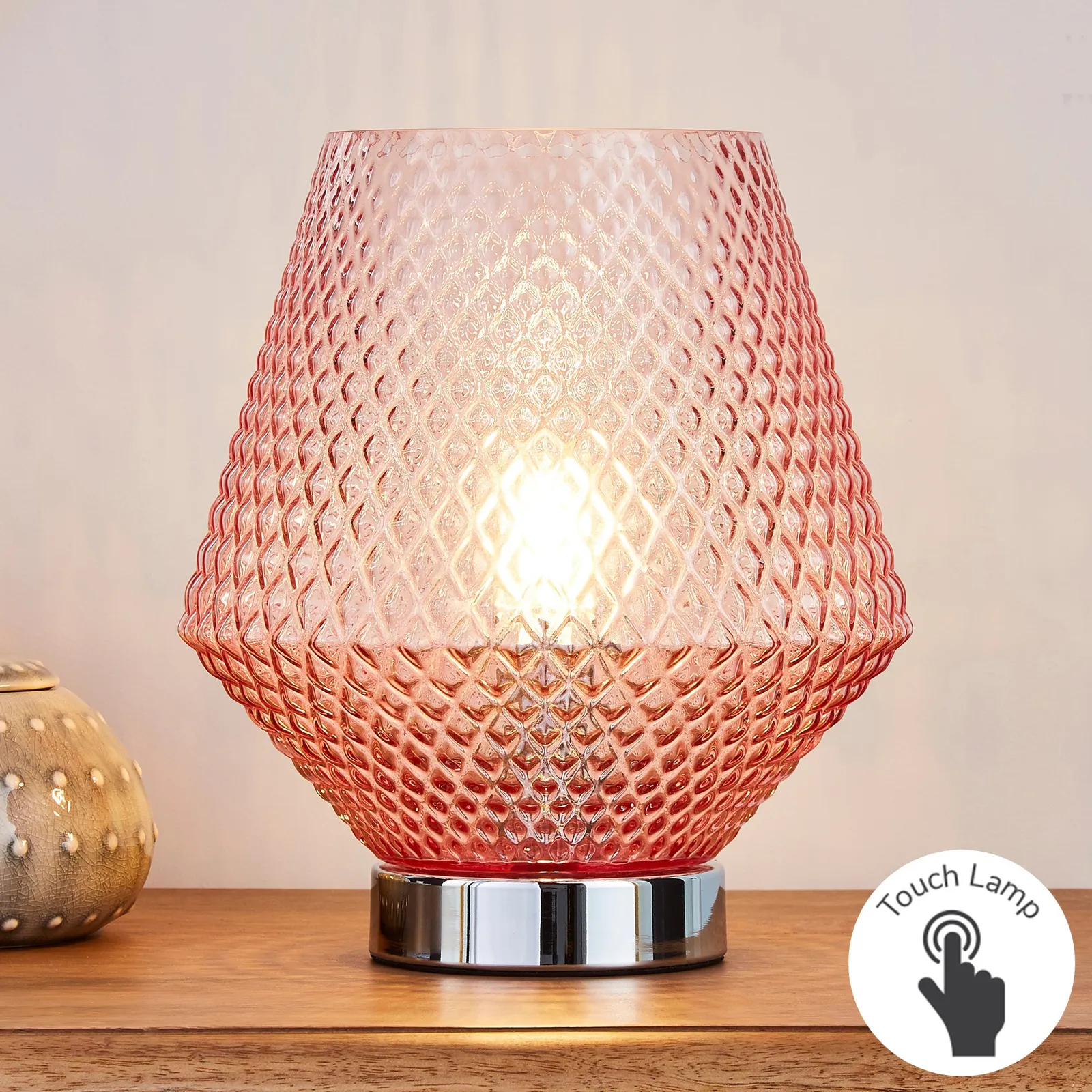 Miah Blush Touch Dimmable Table Lamp Blush