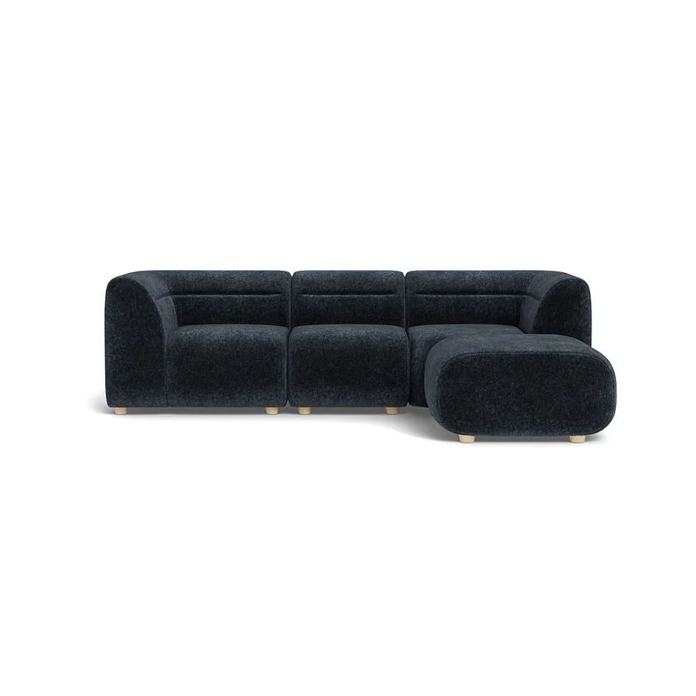 Heal's Lilli Right Hand Facing Compact Corner Sofa Boucle Velvet Space Natural Beech Feet 1