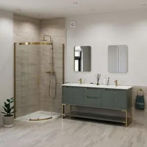 Sensio Leo Brass Rectangular Bathroom Mirror - 700 x 500mm 2