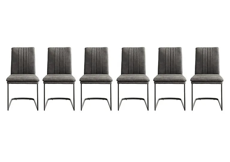 Moon Set of 6 Fabric Cantilever Dining Chairs