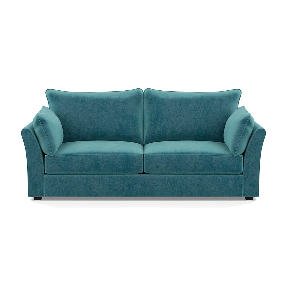 Heal's Tailor 4 Seater Sofa Smart Luxe Velvet Airforce Blue Black Feet 1