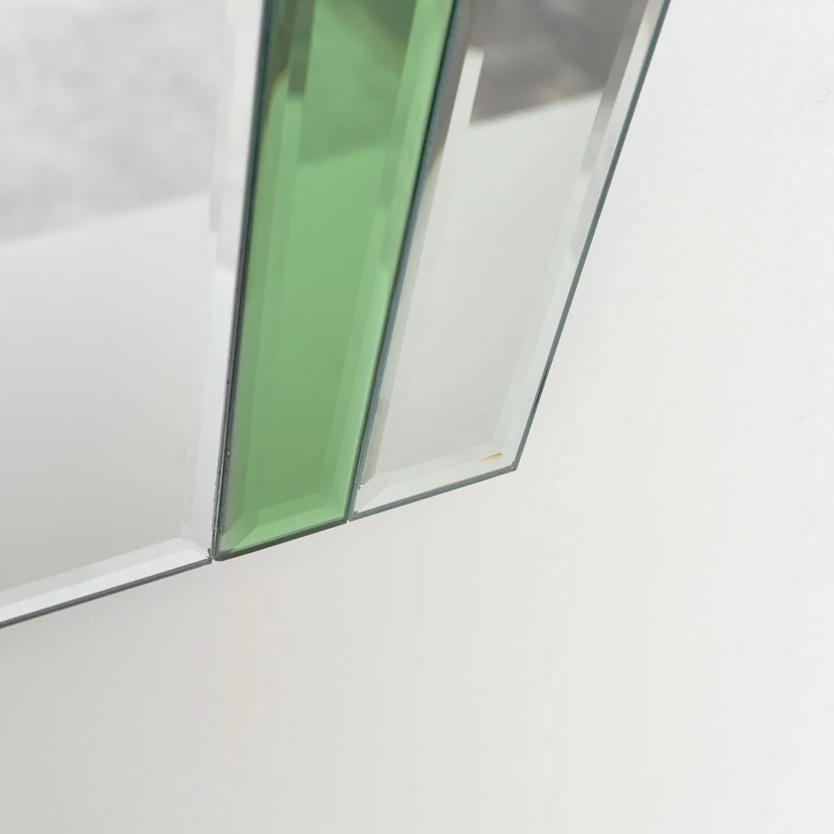 Melody Maison Art Deco Green Glass Fan Wall Mirror - 50cm X 40cm 6