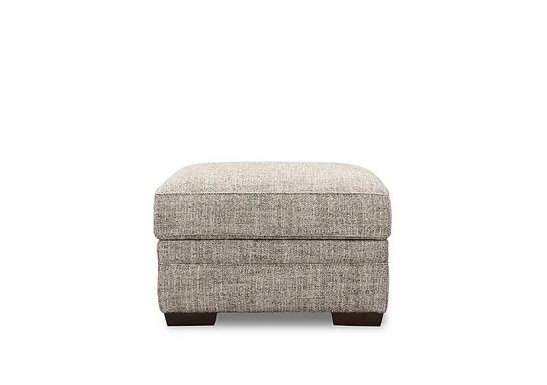 Aspen Rectangular Fabric Storage Footstool - Steel - Living Room Furniture
