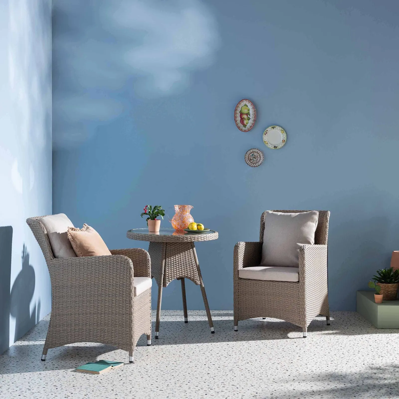Lazise Bistro Set, Rattan, Brown | Barker & Stonehouse