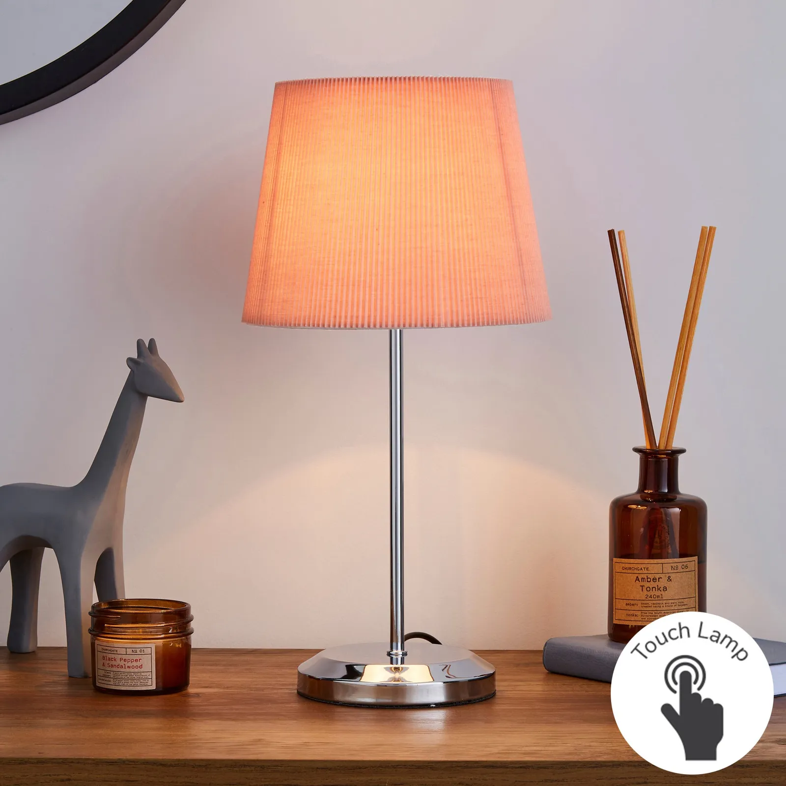 Jali Pink Touch Dimmable Table Lamp Pink
