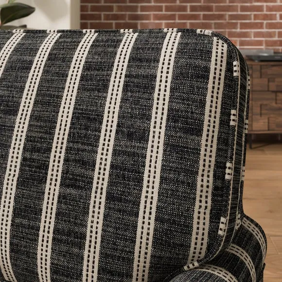Beatrice II Texture Ticking Stripe Snuggle Chair 3