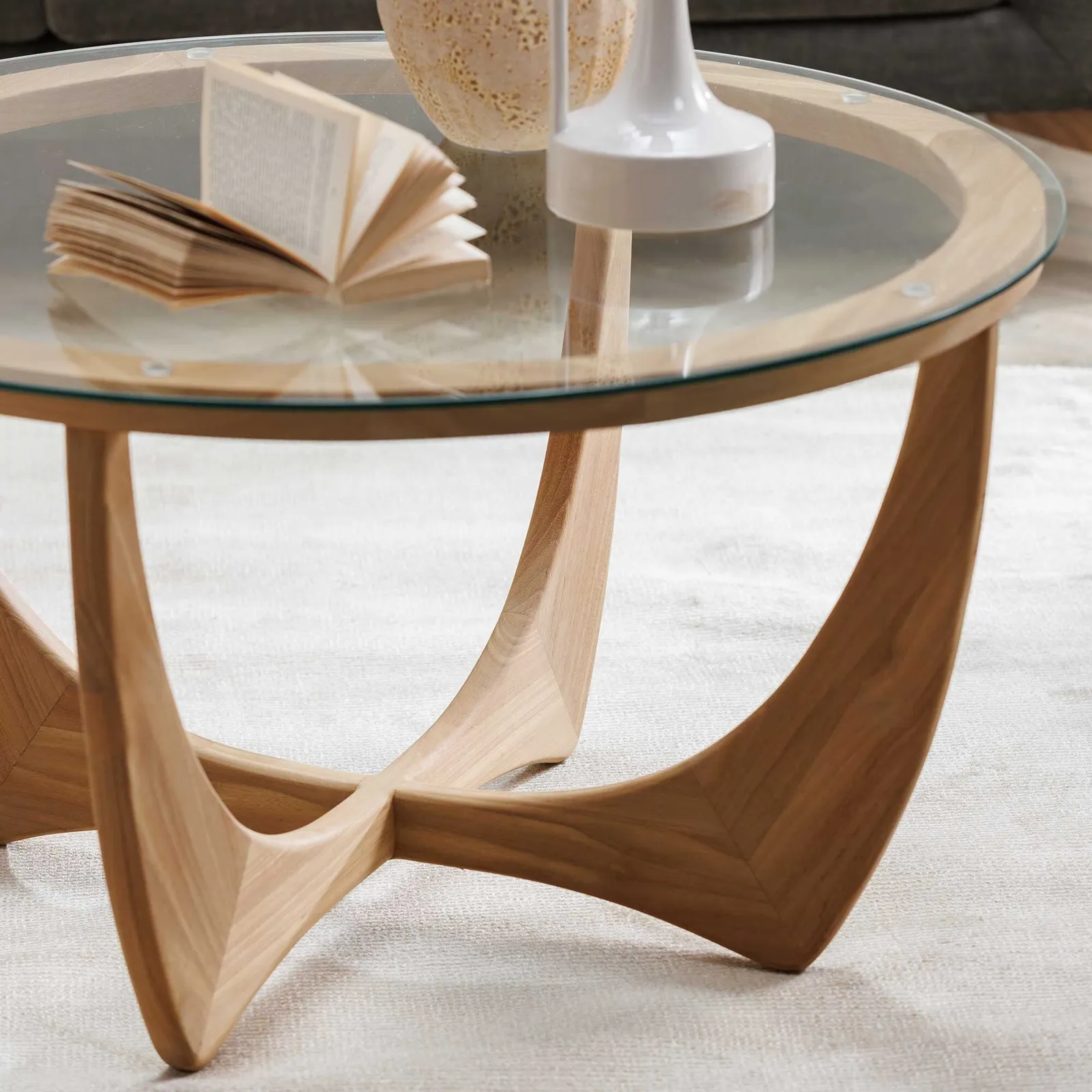 Yves Coffee Table, Round, Teak Wood | Barker & Stonehouse 3