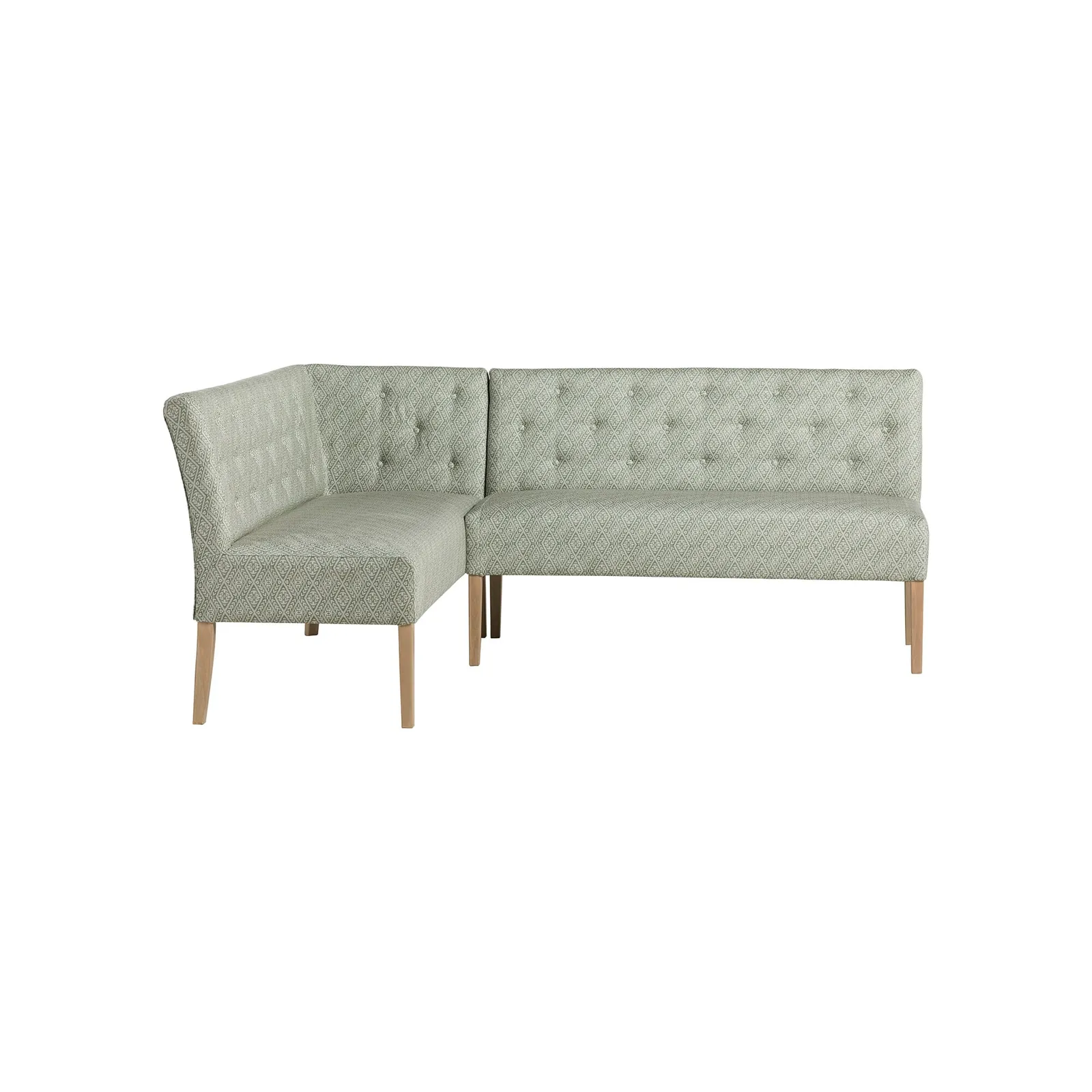 Medina Corner Bench Left, Green Fabric | Barker & Stonehouse 2