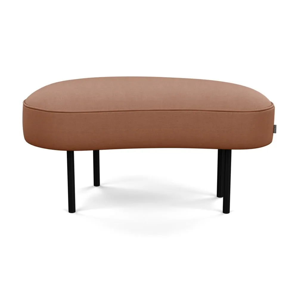 Heal's Isola Small Ottoman Siena Cotton Clay Black Feet