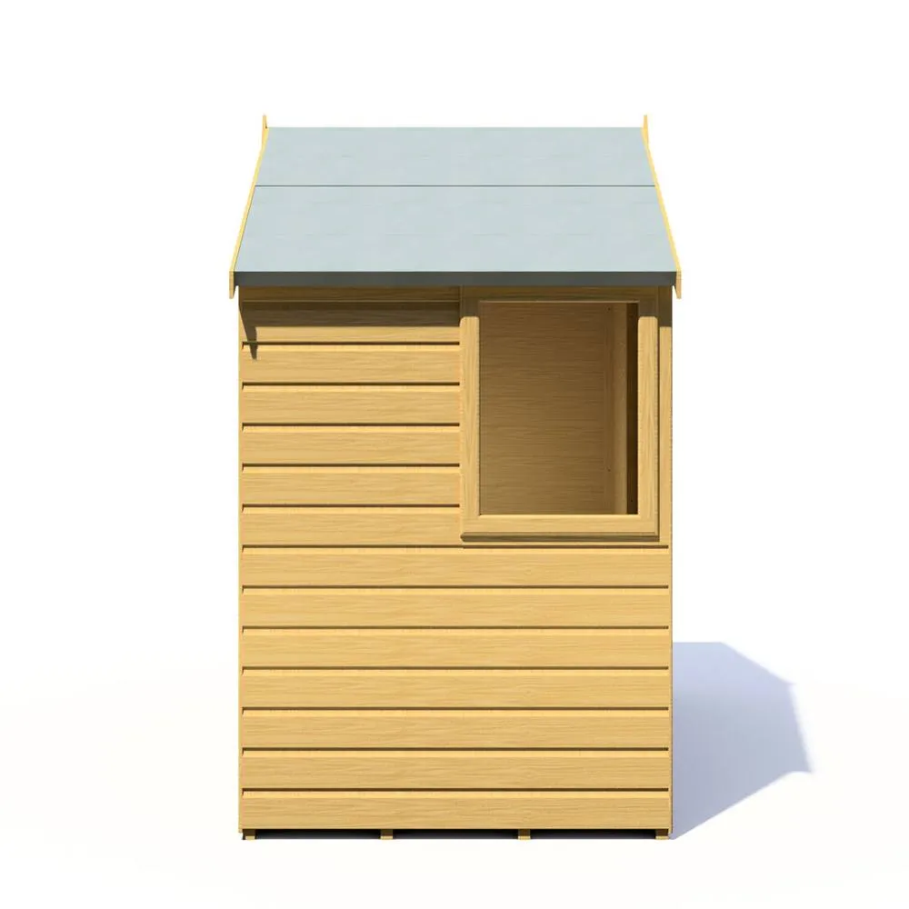 Shires Bute Shiplap Apex 6x4' Dip Treated Garden Shed Double Door with Window in Brown 4