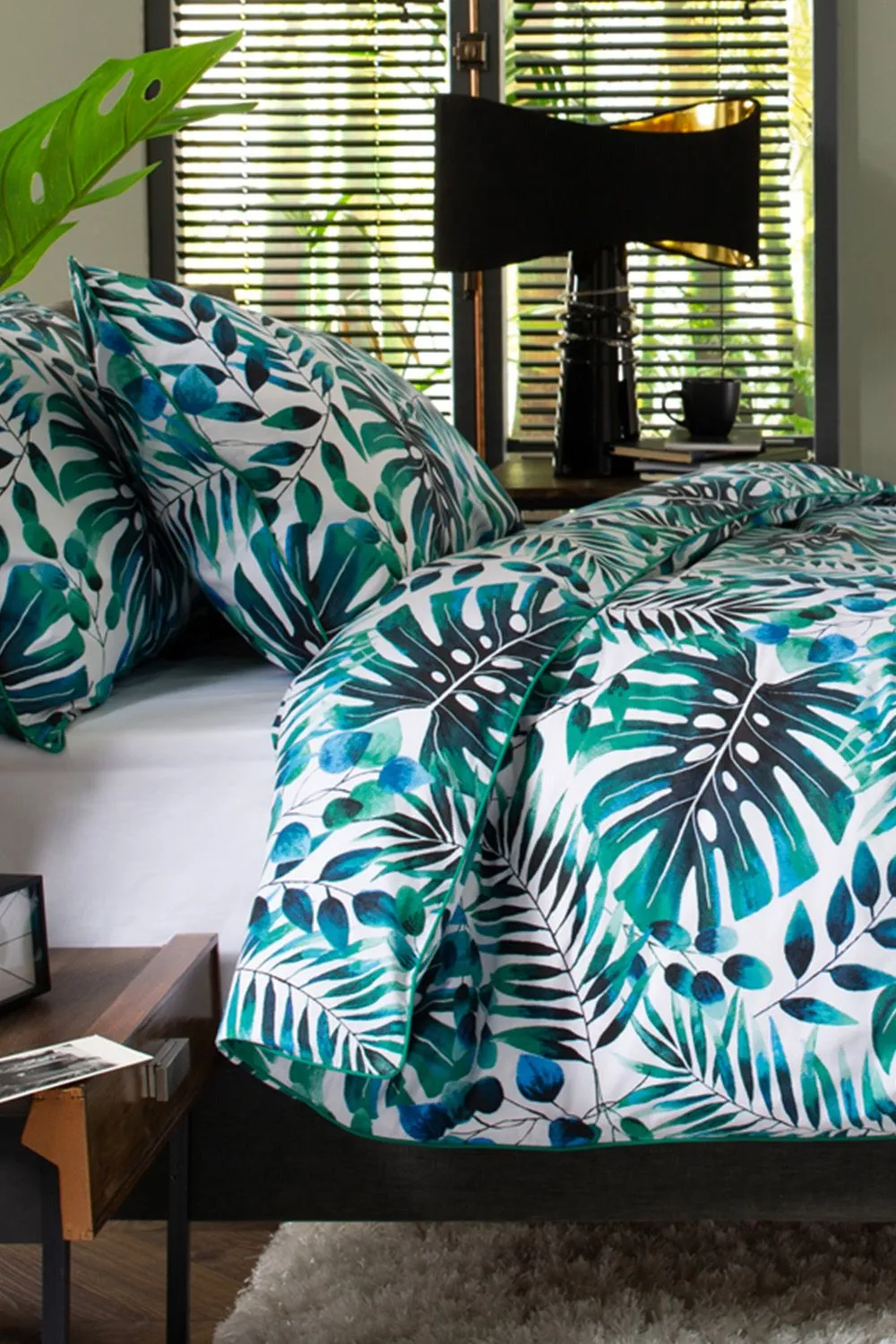 The Lyndon Company Brazil Digital Print 100% Cotton Duvet Cover Set | Deyongs 1846 in Green 3