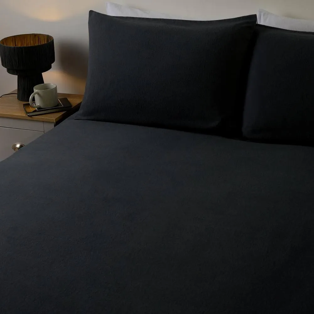 OHS Essential Brushed Cotton Soft Fitted Bed Sheet in Charcoal | Size: Single Fitted