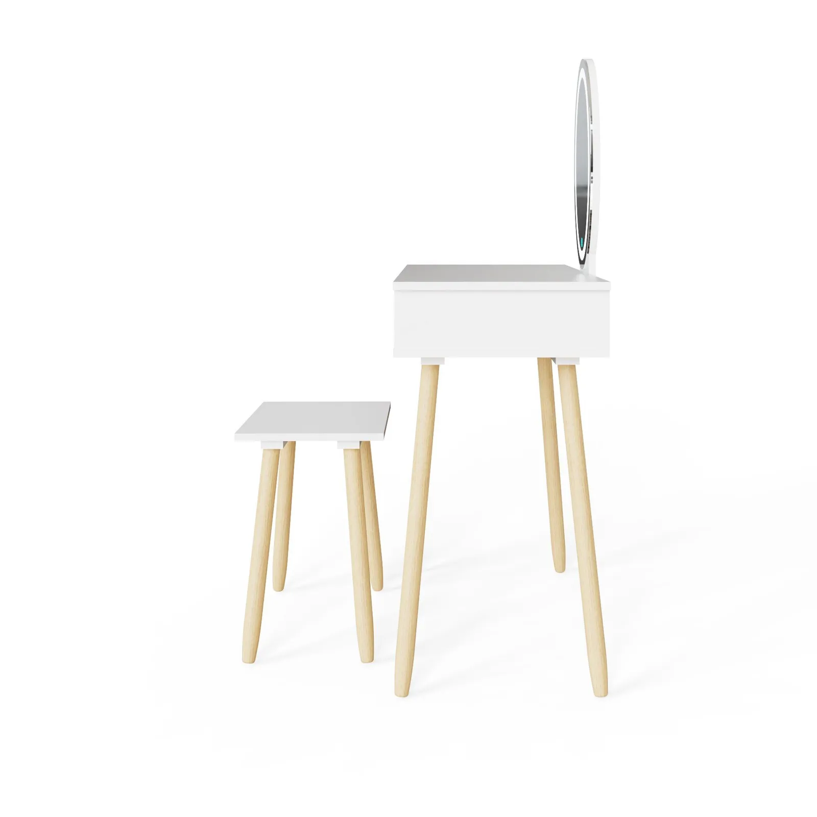 GFW Signy LED Dressing Table Set in White 5