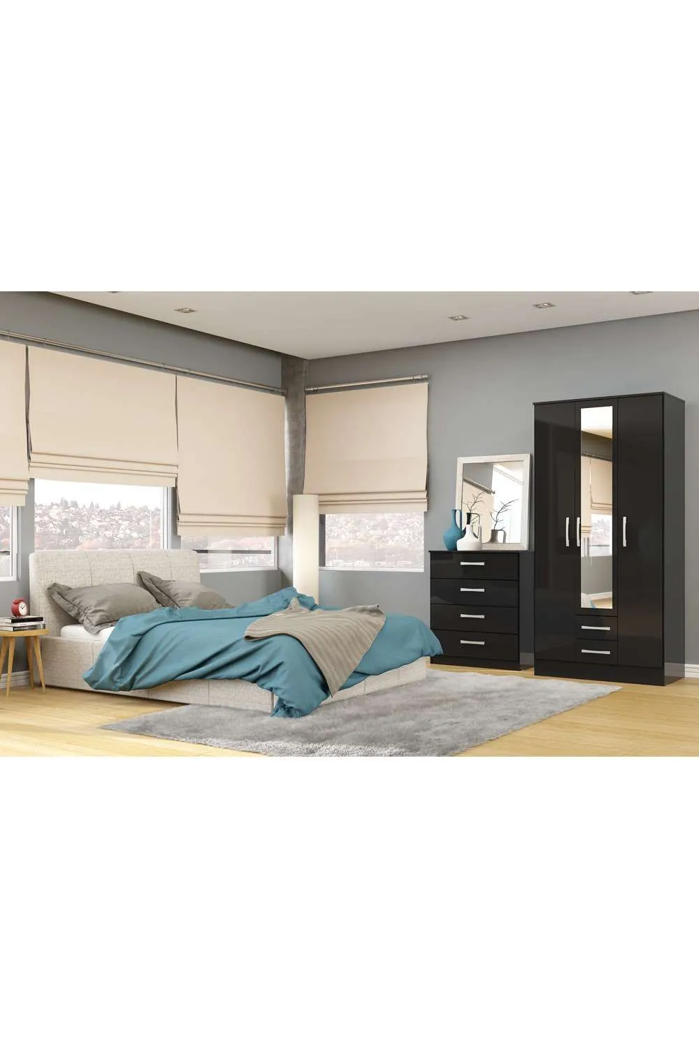 Birlea Lynx 4 Drawer Chest in Black 3