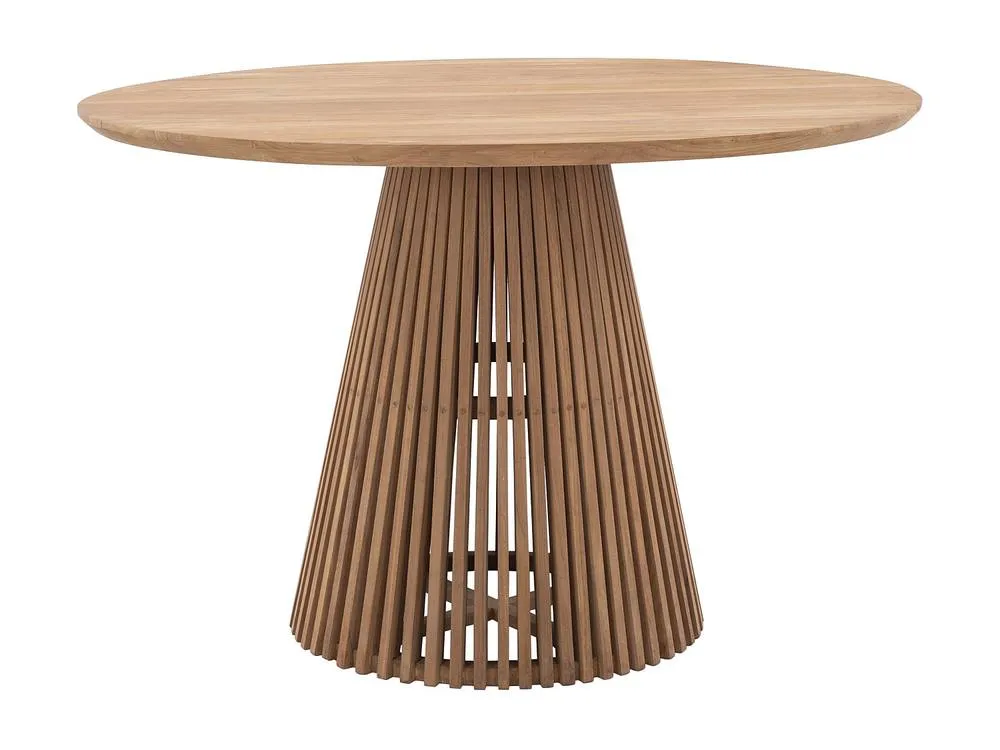 Vente-unique Teak Garden Dining Table D.120 Cm - Light Natural - TRIANI By MYLIA in Light Oak 3