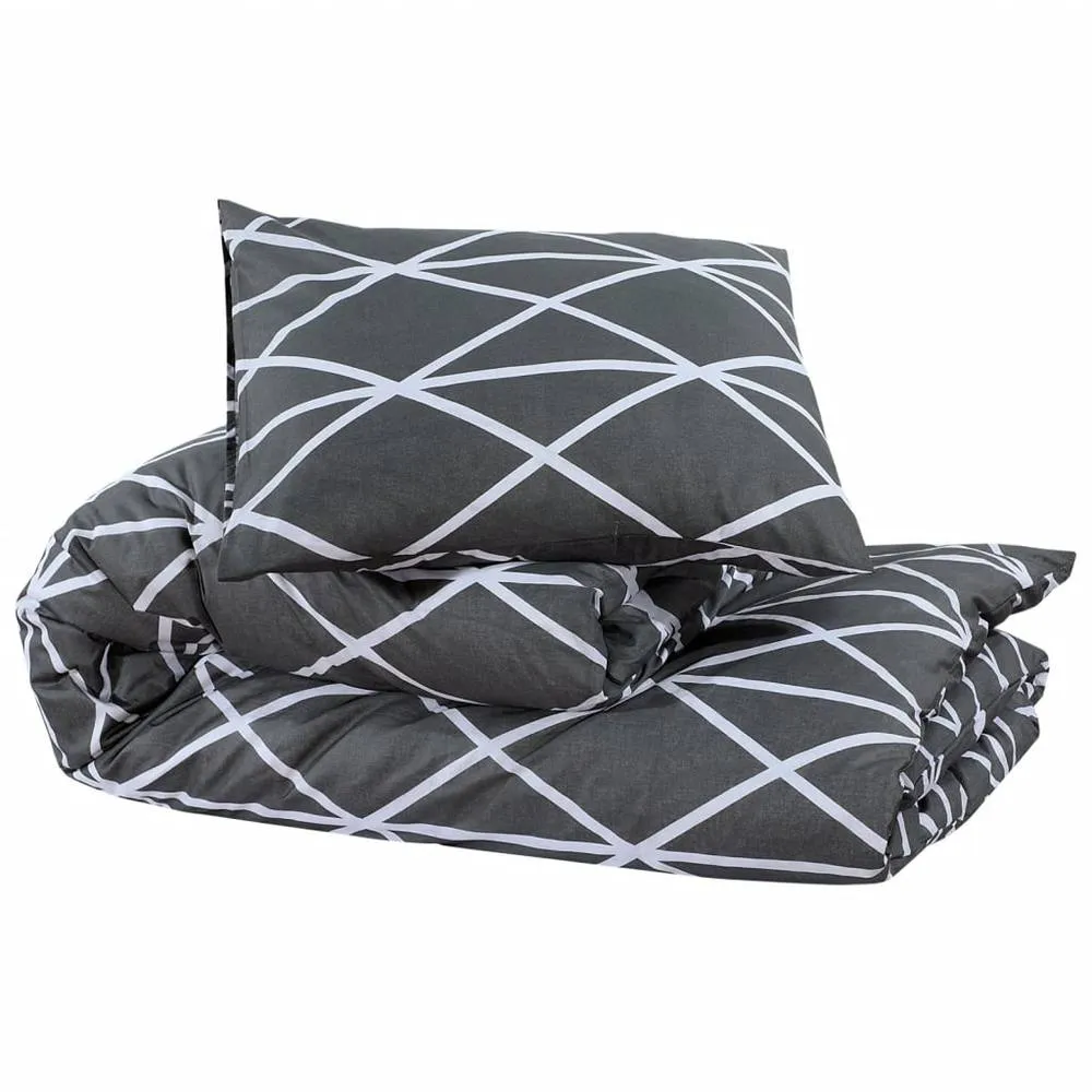 Berkfield Home Elegant Duvet Cover Set Grey 200x200 cm Cotton