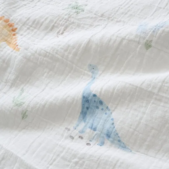 Dinosaur Cotton Muslin Quilt Cover & Pillowcase Set 3