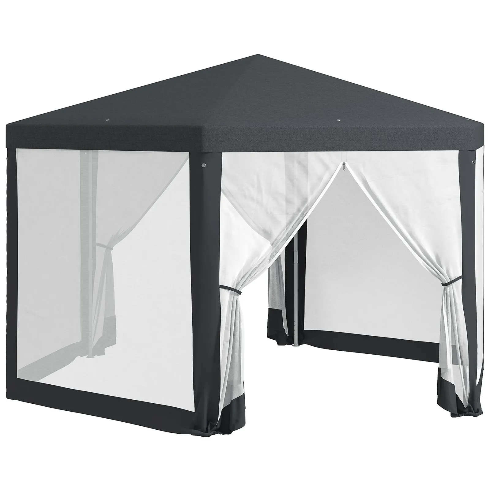 OUTSUNNY Hexagonal Gazebo Patio, Outdoor Canopy Patio Party Tent Dark Grey 2
