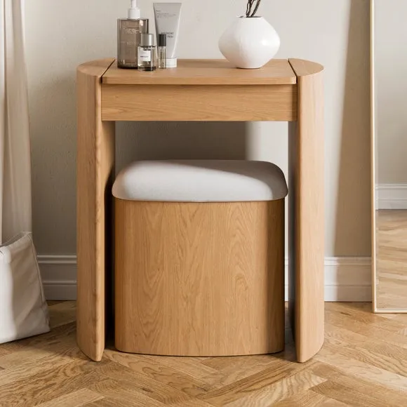 Stevie Compact Dressing Table Set with Mirror and Stool 2